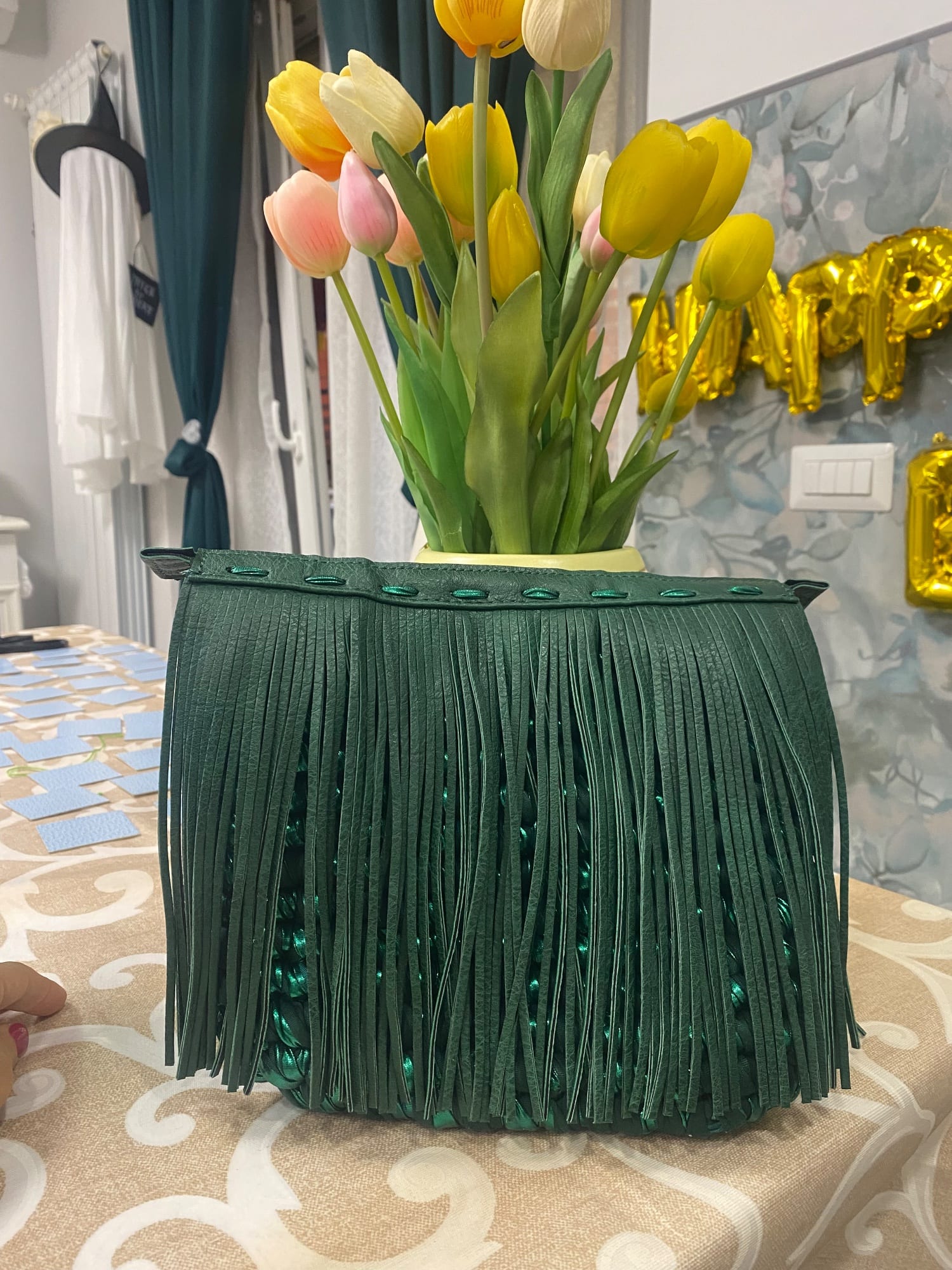 Borsa crochet green